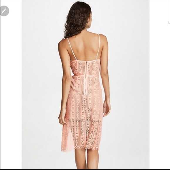 🍋For Love and Lemons Dakota Peach Lace Midi Dress - Picture 2 of 12